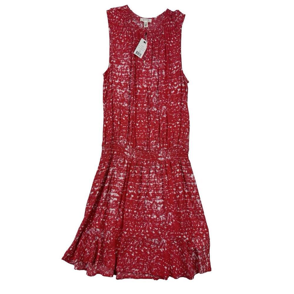 Soft Joie Zealana Printed Mini Sleeveless Dress Coral Red Size XS